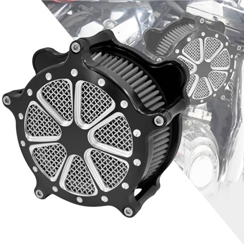 HDBUBALUS Filtro Aria Moto Filtro Aria di Aspirazione Sistema Cnc Adatto per Harley Dyna Softail Touring Tipo B.