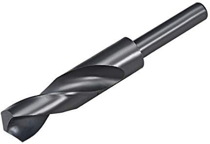 sourcing map 1/2 Reduced Shank Drill Bits 22mm Black Nitride Coated High Speed Steel HSS 6542, Twist Drill Bit for Stainless Steel Alloy Metal Plastic
