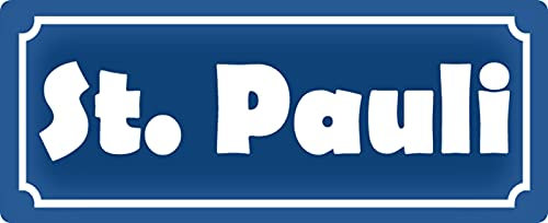 Blechschild 27x10cm gewölbt St. Pauli Sprüche Deko Geschenk Schild