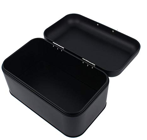 Anera Metal Color Sólido Retro Gran Capacidad Para Almacenamiento Alimentos En El Hogar Contenedor Lata Organizador Negro
