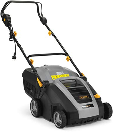 Alpina Scarificatore Elettrico ASC 1.5 E, Motore da 1500 W, Con 20 Lame e 44 molle, Profondità regolabile da - 12 mm a + 8 mm, per scarificare e arieggiare il terreno, Sacco di Raccolta da 50 l