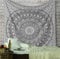 RAJRANG Mandala Wandteppich Elefant Boho Tapestry, Schwarz Weiß Baumwolle, 228x274 cm