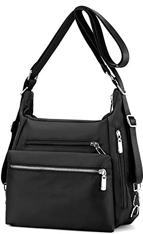 YANAIER Rucksack Tasche Damen 3 in 1 Handtasche Schultertasche Stilvolle Multifunktionale Umhängetaschen für Reise Outdoor Alltag Schule Einkauf Schwarz