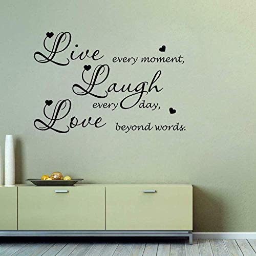 Lebe Im Moment, Lache Jeden Tag, Liebe Unvergleichliche Art-Deco-Pvc-Wandmontage 65 Cm * 43,5 Cm