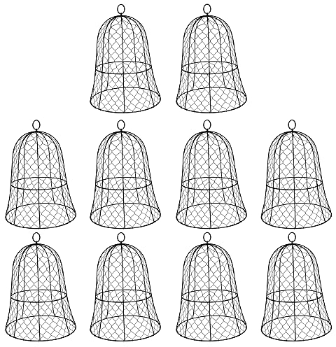 PREMILITY Gartenglocke aus Draht, 33 cm D x 43,2 cm H, Gartenglocken für Pflanzen, Drahtpflanzenschutz, Pflanzenabdeckung für Eichhörnchen, Kaninchen, Hasen, Hühner und Vögel, 10 Stück