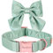 Unique style paws Seide Grün Farbe Hundehalsband Verstellbares Durable Hundehalsband mit Schleife Hochzeit Fliege Hundehalsband für große Hunde