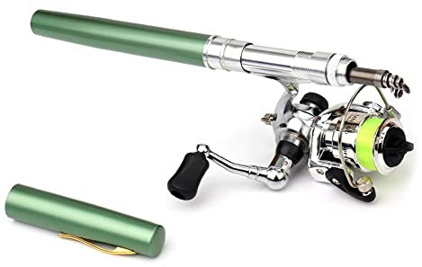 doorslay Angelrute Reel Combo Pocket Faltbare Angelrute Reel Combo Pen Angelrute Kit Teleskop Angelrute Spinnrolle Combo Kit