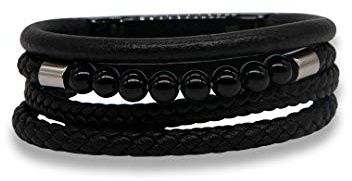 Payletti - Pearls and Leather - kontaktloses Bezahlarmband - NFC Zahlarmband - kontaktlos Bezahlen - NFC Armband - Zahlungsarmband - contactless payment Bracelet - VIMpay (Black Ohne VIMPayGo, 18.80)