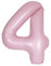 Giant Foil Number 4 Balloon - 86 cm - Matte Baby Pink