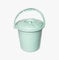 Plastic Bucket with Lid Handle Small Large Storage Bucket Bin Container Measures (5L, Green)