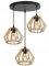Light-Home Timber Hängelampe aus Holz und Metall - Esstischlampe Industrial für Kuche und Esszimmer - Pendelleuchte über Esstisch Schwarz/Braun - Geometrisch