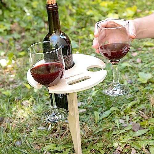 InnovaGoods® Faltbarer und tragbarer Winnek-Weintisch für den Außenbereich, genießen Sie einen Weinabend überall, mit faltbarem und tragbarem Design, ideal für Picknicks, Grillfeste und Partys.