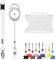 LanyardsTomorrow Lot de 10 cordons rétractables et porte-badges avec cordons unis, mousquetons extensibles Yoyo et porte-cartes rigides (blanc)
