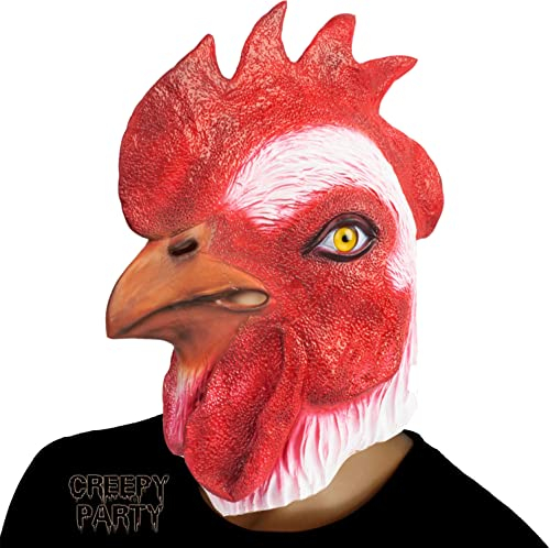 CreepyParty Hahn Maske Tier Latex Vollkopf Realistische Masken Für Halloween Karneval Kostüm Party Parade