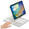 HENGHUI 360° Rotatable Touch Keyboard for iPad A16 2025 (11th Gen,11)/ iPad 10th Generation 2022 10.9 inch Backlight Keyboard Built‑in Trackpad, Bluetooth Foldable Keyboard Cover (Silver)