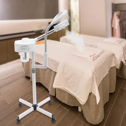 2 in 1 Bedampfer Gesichtssauna Gesichtsdampfer Lupenlampe Verdampfer Dampf Maschine Lupenleuchte ​Spa Luftbefeuchter Schönheit Tiefenreinigung Dampfgerät Gesichtsdampfer Salon Kosmetikstudio