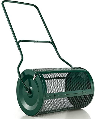 CYTBEK Épandeur de Mousse de Tourbe, épandeur de graines pour épandeur de pelouse et de Jardin, épandeur de Compost d'engrais, épandeur de Rouleaux en métal