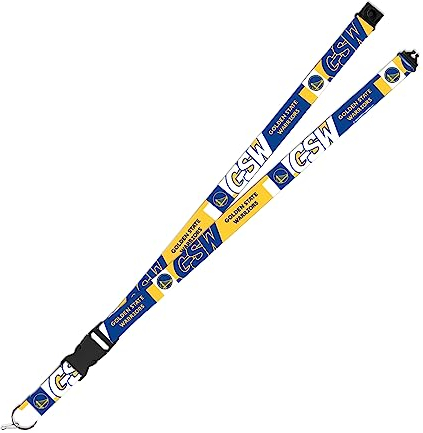 Rico Industries NBA Basketball Golden State Warriors 48,3 x 2,5 cm Premium Unisex-Erwachsene Sicherheitsband mit Sicherheitsverschluss – Flash