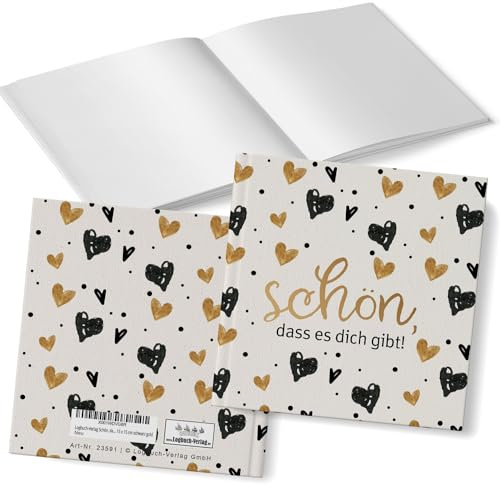 Logbuch-Verlag Schön dass es dich gibt Buch zum Selberschreiben Geschenk Liebe Freundschaft für Mann & Frau Geburtstag Valentinstag 15 x 15 cm