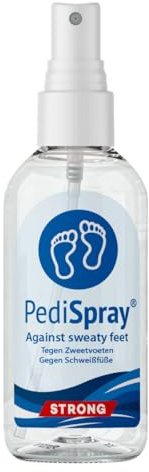 PediSpray® Strong Fußspray gegen starke Schweißfüße und Fußgeruch | Antitranspirant für die Füße | 20% Aluminiumchlorid, parfümfrei, 50 ml