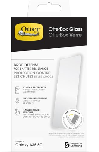 OtterBox Glass Displayschutz für Samsung Galaxy A35 5G | Gehärtetes Glas, Schutz vor Brüchen, Kratzern und Stürzen