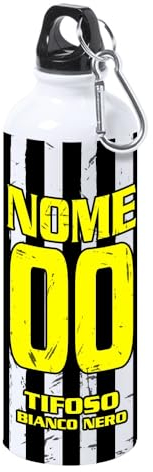 Borraccia Tifoso Serie A in Ceramica Sport per Tifoso Del Cuore Calcio Doc, Personalizzato con Nome e Numero (Tifoso Juvenino)