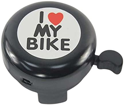 Yeory Fahrradklingel für Kinder, Fahrradklingel „I Love My Bike, niedliche Fahrradklingel für Kinder, Fahrrad-Sound, Schwarz, Kinder-Fahrradklingel