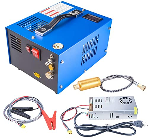 Compresseur d'air portable PCP 4500psiPompe à air alimentée par voiture 12 V ou maison 110 V AC - Compatible avec pistolet à air PCP avec séparateur d'eau/d'huile, pompe de compresseur de réservoir de