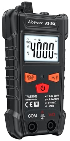 Aicevoos Multimetro digitale Aicevoos, tester elettrico Voltmetro DC AC a 4000 conteggi, tester di tensione senza contatto con autocampionamento