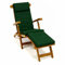 Divero eleganter Deckchair Florentine Liegestuhl Steamer Teakholz behandelt mit Liegen-Auflage mit Kopfteil dunkelgrün Relax-Liege Sonnen-Liege