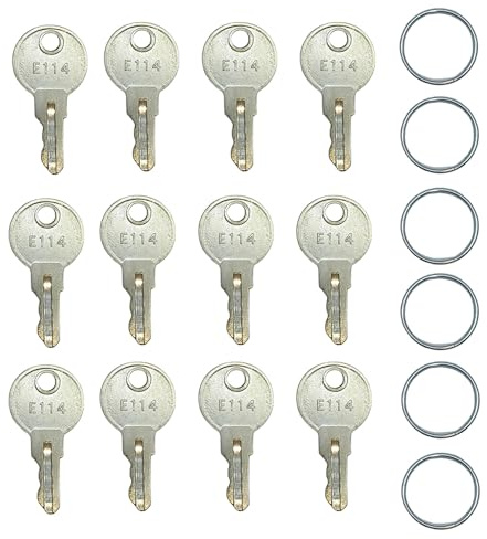 12PCS E114 Key for Toilet Paper Dispensers,E114 Paper Towel Key Replacement，Toilet Tissue & Soap Dispenser Replacement Keys