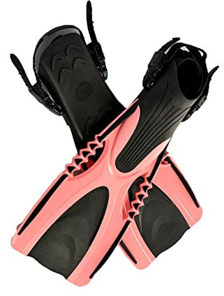 Einstellbare Schwimmflossen, Flossen Professionelle Tauchflossen for Erwachsene, verstellbare Schwimmschuhe aus Silikon, lang, for Schnorcheln, Fuß, Monoflosse, Tauchflossen(Pink,L XL)
