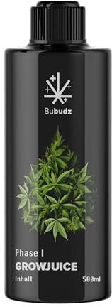 Bubudz Grow Juice | Cannabis Dünger für die Wachstumsphase | Indoor & Outdoor für Hanf Pflanzen | Biologischer & Veganer Grow Dünger | 500 ml