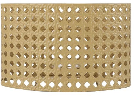 Leapiture Abat-jour en Métal Design Creux Ovale - Collection Gravure Éclairage Décor Unique pour E27 E14 (Jaune)