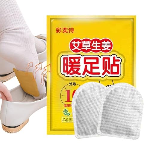 Wärmepflaster für Füße, warme Fußpflaster | Fußwärmer & Wermut 2X | bis zu 10 Stunden Wärme | Luftaktivierte Fußwärmer Geruchlose Fußwärmer