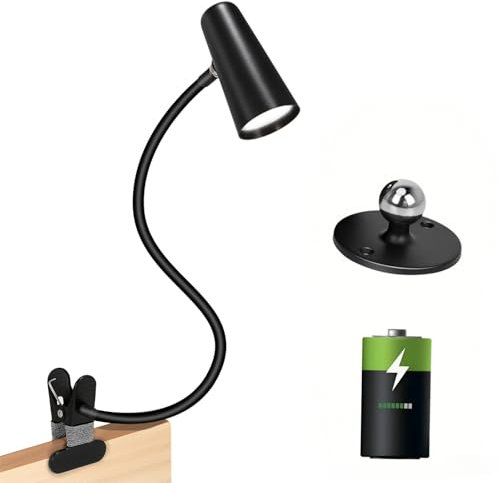 3-IN-1 Leselampe Bett Klemmlampe Akku 2000mAh Kabellose Bettlampe Klemmleuchte Leselampe Kinder 130lm Augenschutz Wandlampe Batterie 3000K 4500K 6000K Stufenlos Dimmbar 360° Drehbare Wandleuchte Innen