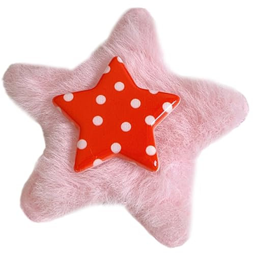 Trendige Stern-Haarnadeln für Mädchen, süße Plüsch-Haarspangen für Herbst und Winter, Haarschmuck für Damen