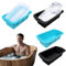 QQdou Large Ice Cube Tray, 4 Pcs Silicone Ice Cube Moulds, Big Square Ice Bath Cubes, Easy-Release Reusable Giant Trays Making, for Freezer Containers Ice Bath Cold Plunge Tub or Coolers(Blue+Black)