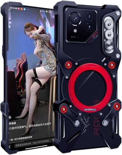 Handyhülle für ASUS ROG Phone 9 Pro. Machine Monster/Steampunk/Telefon-hülle/Telefonkasten ROG 9 Case/Gaming Handy-Tasche Magnethalterung -Schwarz