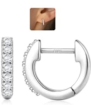LOLIAS Ohrringe Silber 925 Hängend Creolen Gold Hypoallergene | 14K Gold Creolen für Damen Hypoallergene U Offene Goldene Ohrringe mit AAA + CZ Kleine Huggie Schmuck
