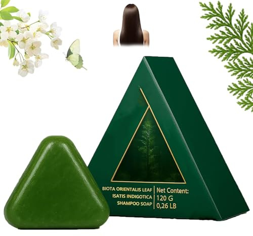 Nature Triangle Shampoo Bar, Grasshampoo, Triangle Green Bar, reichhaltiger Schaum, reisefreundlich für alle Haartypen, sanft zu Haar & Kopfhaut, für Damen und Herren (1)