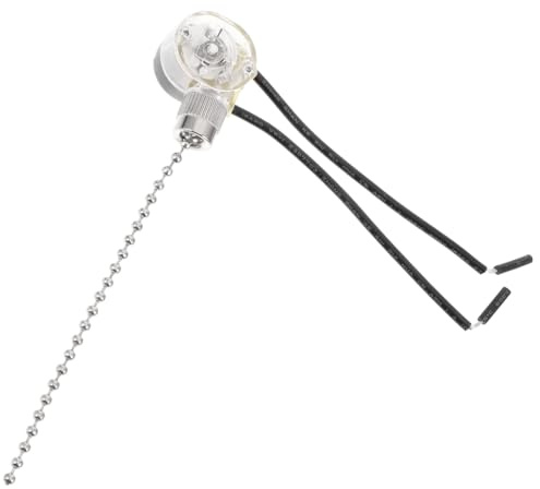 HONMEET Zugkette für Lampe und Deckenventilator, Ersatzteil, Schwarz | US Typ Elektrodraht, Robuste Ausführung aus Pc, Harz, Faser, Kupfer, Eisen, Aluminiumlegierung, Kunststoff