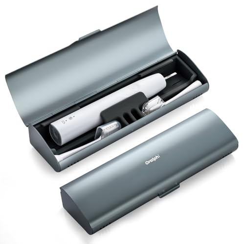 Oralphi Custodia porta spazzolino elettrico da viaggio per Oral B/Oral-B Pro/iO/Philips Sonicare 5300 3100 e la maggior parte degli altri marchi di spazzolini,alluminio,grigio