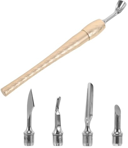 PRETYZOOM Herramientas para Cutículas Acero Inoxidable con Cabezal Reemplazable Removedor de Esmalte y Kit Completo para Manicura y Pedicura Profesional Compacto y Portátil para Uso Casa y