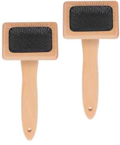 NUOBESTY 2 Pezzi Spazzola Per Cardare in Feltro Di Lana Spazzola Per La Toelettatura Del Cane Pennello Per Infeltrimento Beige