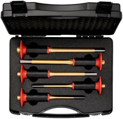 Rennsteig 9R 425 154 0 Pin Punch Set 5 Pieces in Case Gold/Black