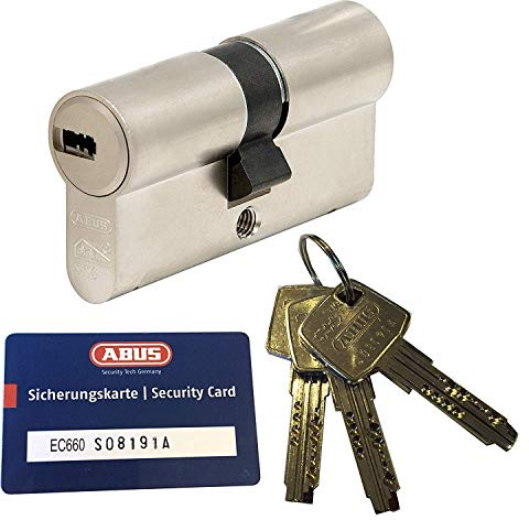 ABUS EC660 Profil-Doppelzylinder Länge (a/b) 30/30mm (c=60mm) mit 3 Schlüssel, mit Sicherungskarte