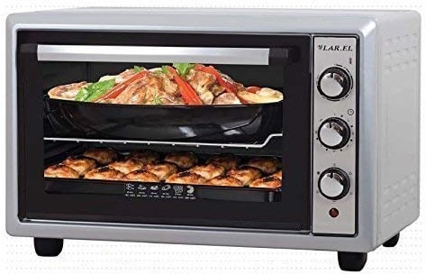 Fornetto Forno elettrico 28 Lt LAREL 1300 Watt Ventilato Doppio Grill Luce Timer in dotazione 2 teglie + 1 griglia