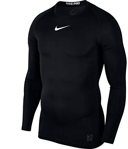 Nike Herren Longsleeve Pro Compression, Black/White/White, 2XL, 838077-010