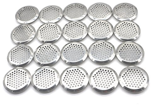 Sky-Welle 20 Stk.65mm Edelstahl Lüftungsgitter Rund Luftgitter Silber Lüftung Gitter Belüftungsgitter